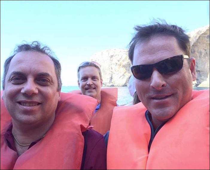 Stephen Calleja (one of our hosts) leads us into the Blue Grotto.