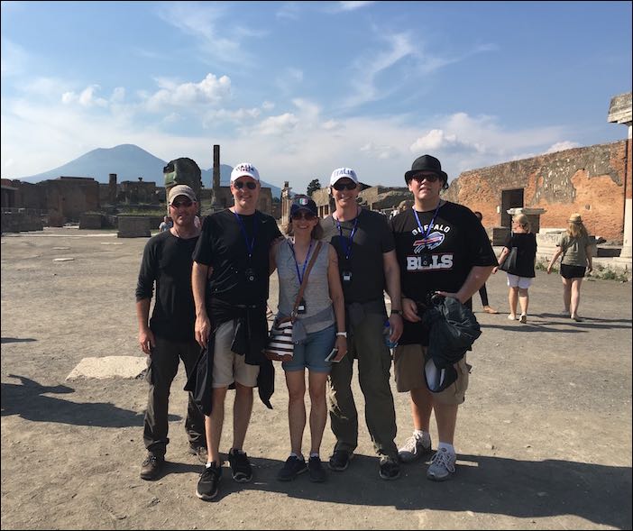 L-R: Graham Brown, Chris, Randi & Boyd Morrison, Ian Harper (Pompeii, Italy)