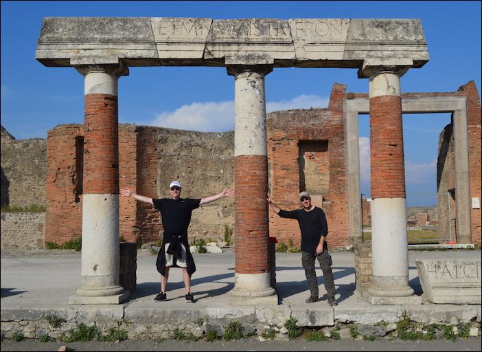 Chris and Graham Brown in Pompeii (Italy)