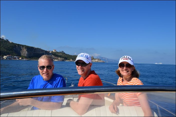 Chris, Boyd & Randi Morrison on Amalfi Coast (Italy)